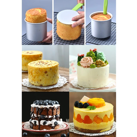 1 Piece Round Cake Pan with Removable Bottom, Cheesecake  Chiffon  Mold Baking Mould Anodized Aluminum 10cm Deep baking pan