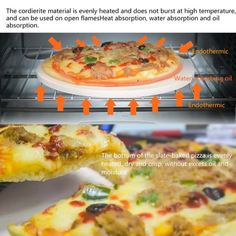 33CM Pizza Stone for Cooking Baking Grilling Extra Thick Pizza Tools for Oven and Bbq Grill Bakeware Bread Tray Kitchen tool 40a