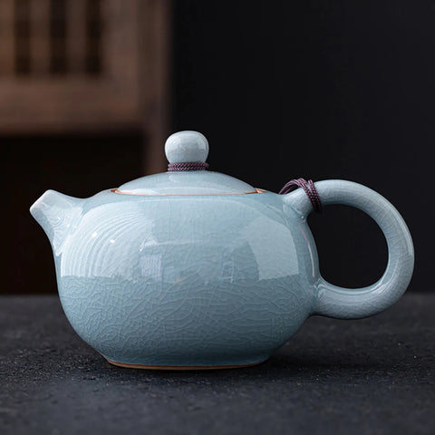 Ceramic Teapot manual Chinese ice crack split teapot can raise tea pots household