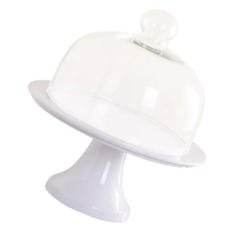 Cake Stand Plate Display Platter Ceramic Dessert Desert Serving Macaron Round Cloche Clear Acrylic Holder Footed Dome Tray With