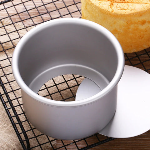 1 Piece Round Cake Pan with Removable Bottom, Cheesecake  Chiffon  Mold Baking Mould Anodized Aluminum 10cm Deep baking pan