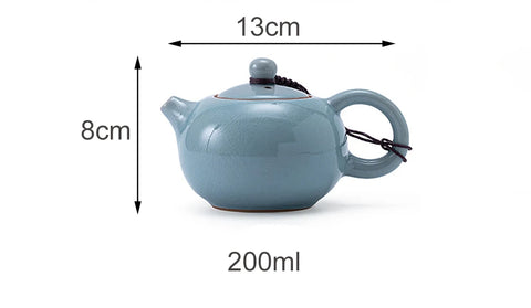 Ceramic Teapot manual Chinese ice crack split teapot can raise tea pots household