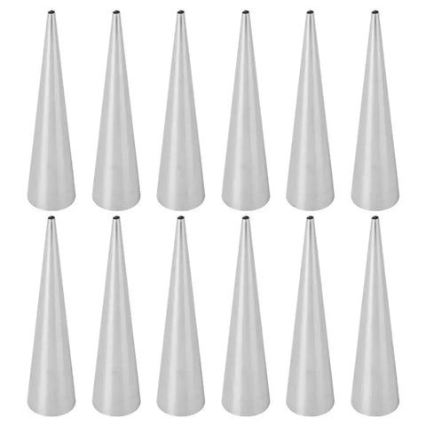 12PCS Stainless Steel Pastry Cream Horn Molds Conical Tube Cone Pastry Roll Horn Mould Kitchen Baking Coil Tool