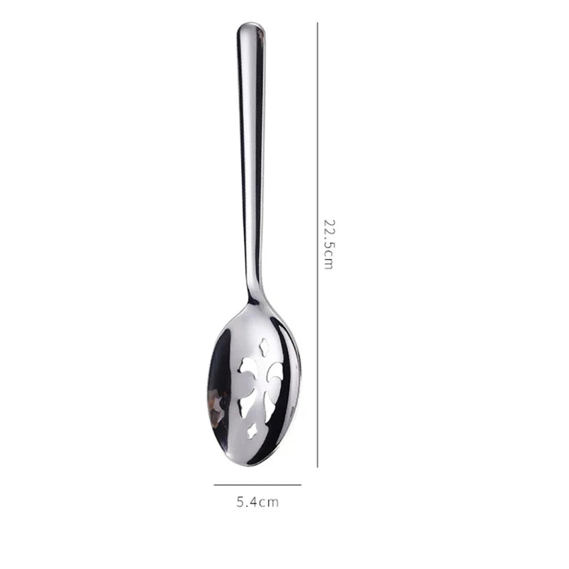 Stainless Steel Salad Serving Spoon Thickening Durable Table Fork Colander Distributing Dish Spoons Western Tableware