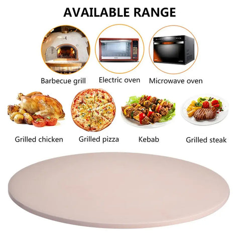 33CM Pizza Stone for Cooking Baking Grilling Extra Thick Pizza Tools for Oven and Bbq Grill Bakeware Bread Tray Kitchen tool 40a