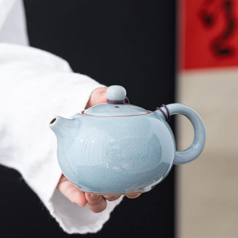 Ceramic Teapot manual Chinese ice crack split teapot can raise tea pots household