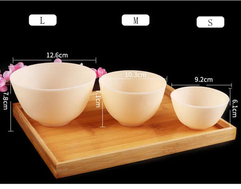 3 Sizes Odorless Anti-Drop Silicone Bowl Facial Mask Mixing Prep Measuring Salt Sauce Sugar Butter Dressing Bowl