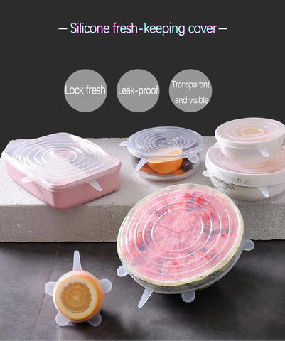 Silicone Cover Stretch Lids Reusable Durable and Expendable Lids Silicone Covers for Fresh Food Leftovers Keep Food Fresh