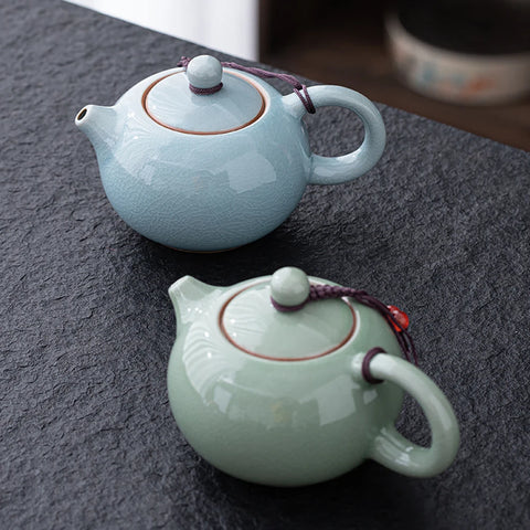 Ceramic Teapot manual Chinese ice crack split teapot can raise tea pots household