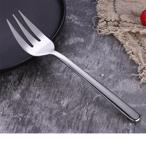 Stainless Steel Salad Serving Spoon Thickening Durable Table Fork Colander Distributing Dish Spoons Western Tableware