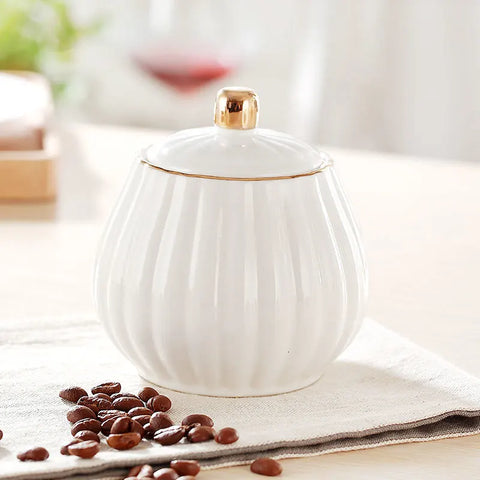 Classic European Style White Porcelain Sugar Bowl and Creamer Pots Set, Milk Jug, Cafe Coffeeware Kits, Candy Jars, Spice Contai