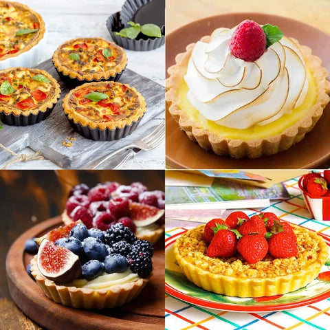 10cm Mini Pie Muffin Cupcake Pans Non-Stick Tart Quiche Flan Pan Molds Pie Pizza Cake Mold Removable Loose Bottom Round Bakeware