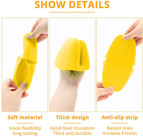 2pcs Silicone Cooking Pinch Grips Oven Mitts Potholder Mini Oven Gloves for Kitchen Cooking Baking Air Fryers Microwaves BBQs