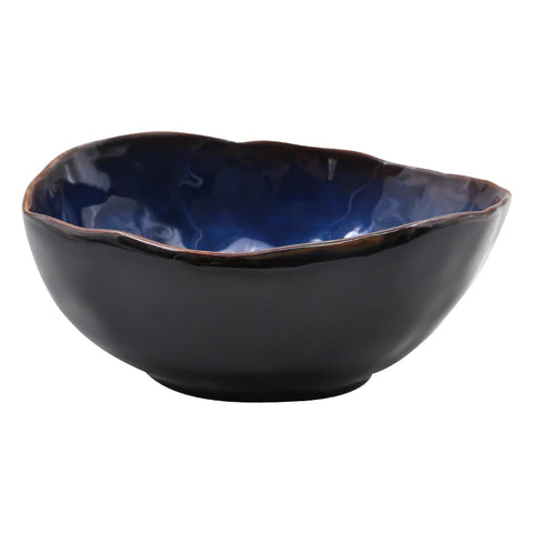Beautiful Bowl Ceramic Deep Bowl Irregular Creative Dinnerware Blue Color Bowl Dishes Noodle Bowls