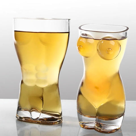 Sexy Nude Beer Steins Pilsner Glass Beer-mug Naked Men Girl Body Funny Naked Guy Wine Tumbler For Bar Cocktail Glasses Party Cup