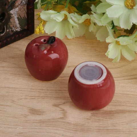 1 Pair for Apple Ceramic Salt Pepper Shakers Set Seasoning Bottle Wedding Party