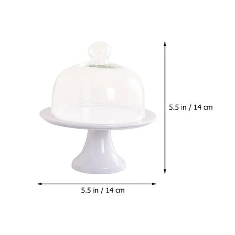 Cake Stand Plate Display Platter Ceramic Dessert Desert Serving Macaron Round Cloche Clear Acrylic Holder Footed Dome Tray With