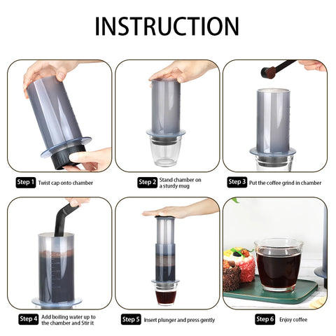 Espresso Portable Coffee Pot Filter Espresso Machine with Filter Paper Set French Fit for AeroPress Machines icafilas