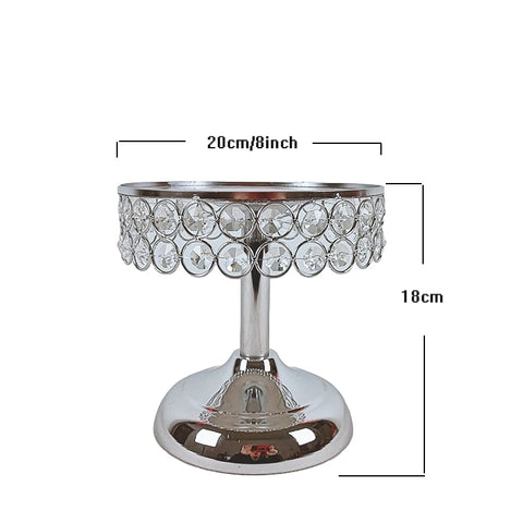 1pcs Round Cake Stand Pedestal Holder Party crystal silver color