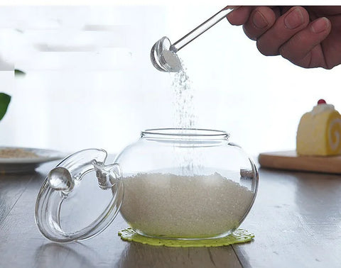 250ml Glass Honey Jar Container with Lid and Spoon Sugar Bowl Candy Balls Coffee Beans Glasses Kitchen Tools Crystal