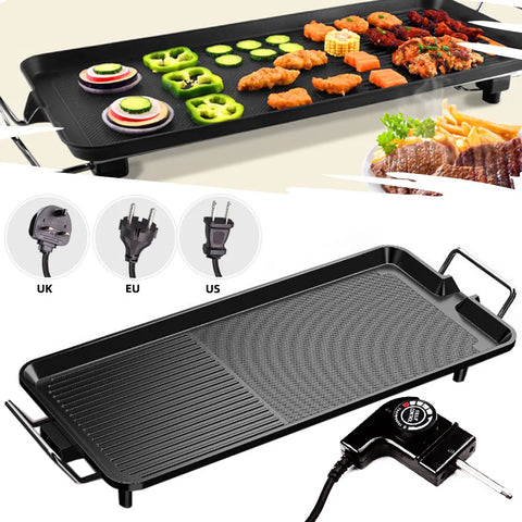 Electric Grills Pan Korean BBQ Wok Barbecue Machine Grilled Meat Baking Adjustable Temperature Hotplate Home Outdoor Grill Tools