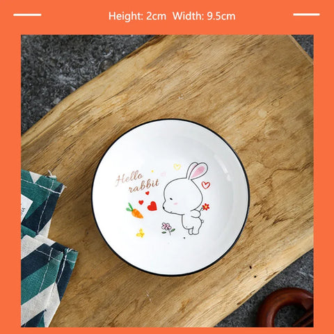 Kitchen Rabbit Small Sauce Bowl Cute Ceramic Seasoning Dish Creative Household Dipping Plate Creative Vinegar Soy Snack Dishes