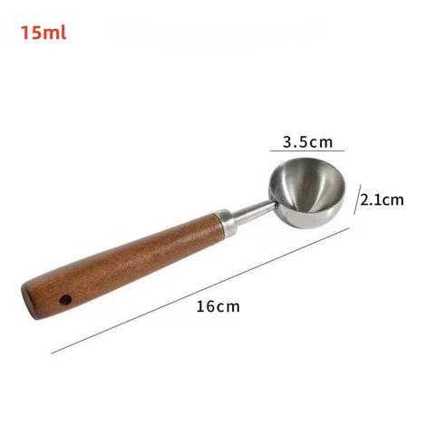 1 Pcs Walnut Wooden Measuring Spoon Scoop Coffee Beans Bar Kitchen Home Baking Tool Measuring Cup Measuring Tools for Kitchen