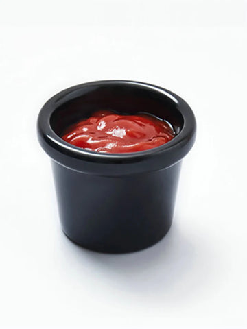 6 x 3.8cm Sauce Bowl Gravy Boats Round Glossy Melamine 6cm 50ml Black Mini Dipping Cup American Tableware For Cafe