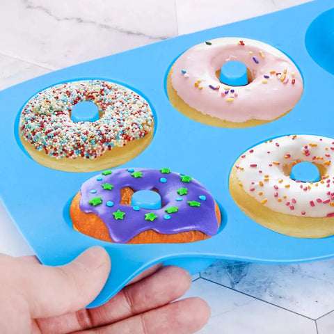 6 Holes Silicone Donut Mold Baking Pan Non-Stick Baking Pastry Chocolate Cake Dessert DIY Decoration Tools Bagels Muffins Donuts