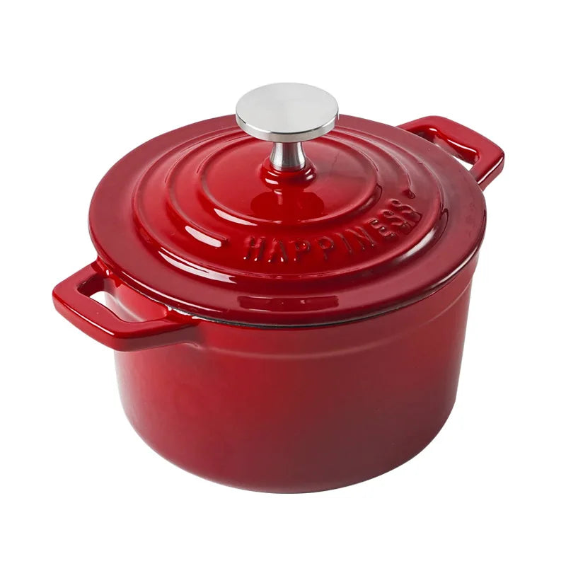 Enameled Mini Cast Iron Dutch Oven 1.5 Quart for Cooking Bake Bread Cast Iron Pot Casserole Dish Heavy Milk Pot Kitchen Stew Pot