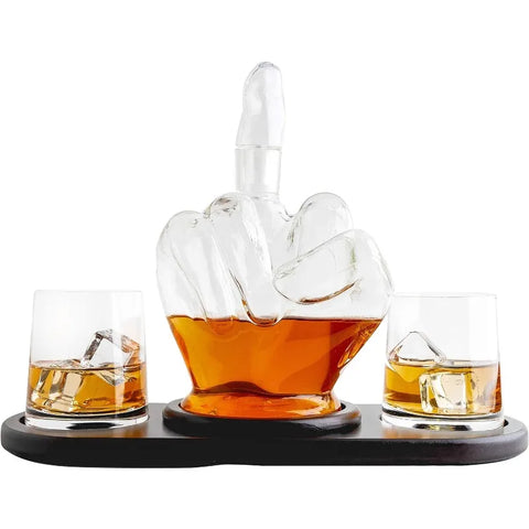 Middle Finger Decanter Novelty Whiskey & Wine Decanter Set, Funny Gift for that Someone You Love! Middle Finger Gift For Adult