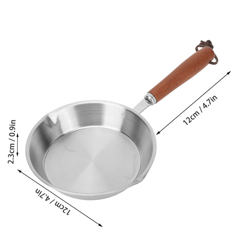 12cm/16cm Stainless Steel Frying Pan Non Stick Egg Pan Fry Pan for Household Restaurant Induction Cooker Pan