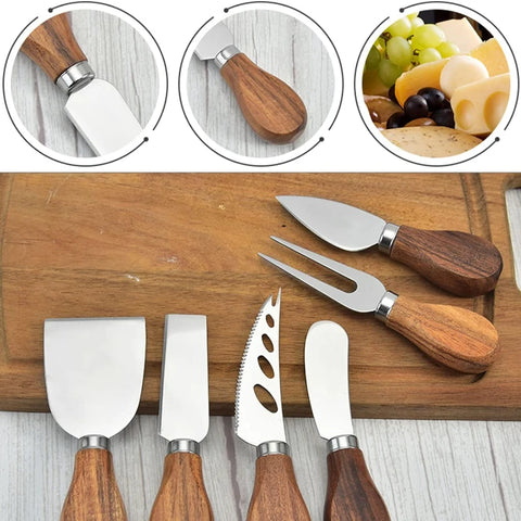 6-Piece Cheese Knives Set for Charcuterie Boards and Cutlery Stainless Steel Cheese Knife Set Collection kitchen Tools