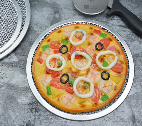 Non stick Pizza Screen Pan Baking Tray New Aluminum Metal Net Bakeware Kitchen Tools Pizza pan peel pizza stone cocina