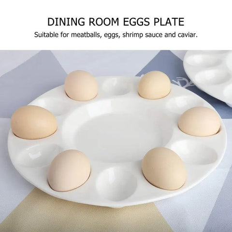 Ceramic Snail Platter Serving Tray Round Ruffle Egg Tray Deviled Egg Plate Escargot Snail Dish Soup Spoons Ceramic