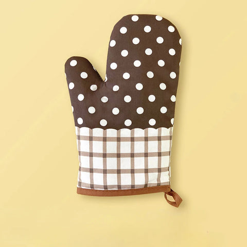 1PC New Pastoral Style Thickened Plaid Microwave Oven Insulation Gloves Microwave Oven Gloves Hot Gloves Kitchenware