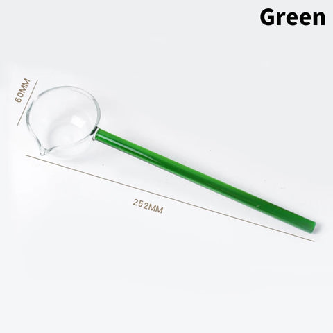 Creative Dessert Glass Spoon High Temperature Resistant Colourful Long Handle Transparent Soup Ladle Household Kitchen Spoons