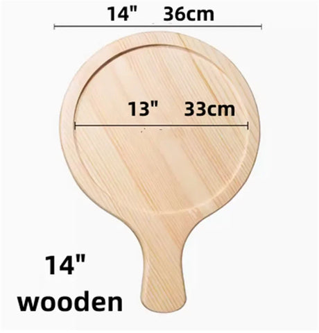 Wooden Pizza board Round with Hand Pan Baking Tray Stone Cutting Board Platter Pizza Bamboo Cake Bakeware Tools rejilla para