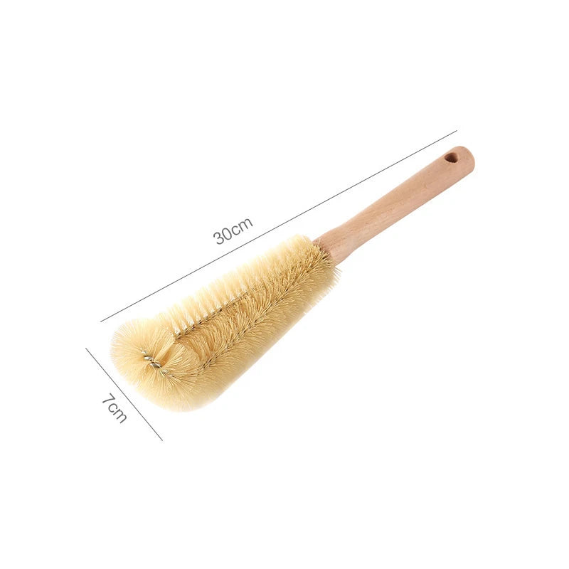 Kitchen cleaning tools Drink bottles Glass scrubbers Cleaning brush Wooden bottle cleaning brush with long handle