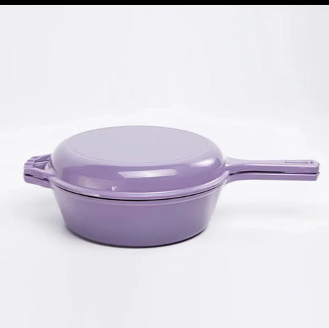 Cast Iron Enamel Pot Multi-Functional Non-Stick Cookware Colorful Long-Handle Kitchen Utensils Dutch Oven Braiser Pan