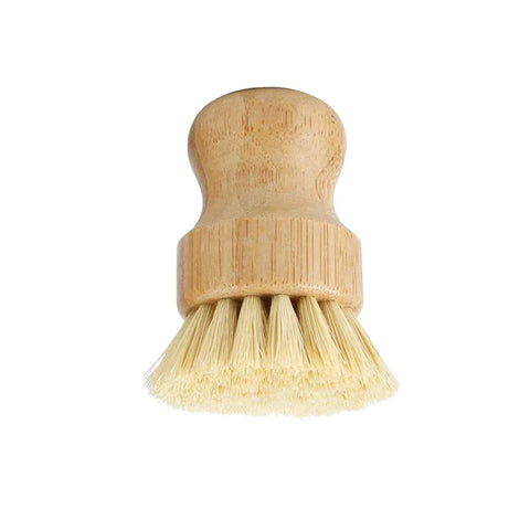 Natural Bamboo Dish Scrub Brushes, Kitchen Wooden Cleaning Scrubbers for Washing Cast Iron Pan/Pot