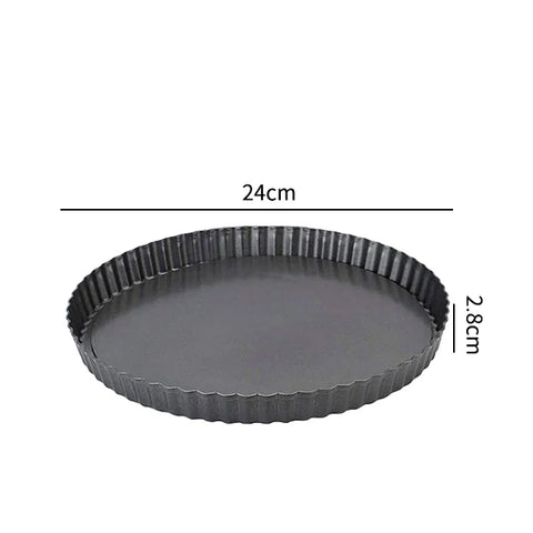 20-30cm Non-Stick Tart Quiche Flan Pan Molds Round Removable Loose Bottom Fluted Heavy Duty Pie Pizza Cake Baking Pan Bakeware