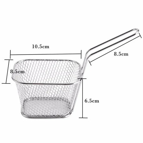 1/2/8Pcs Stainless Steel French Fries Basket Mesh Kitchen Frying Tools Colander Mini Chips Fryer Cooking Frying Basket Strainer