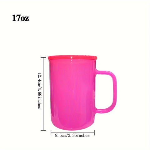 1pc 17oz Premium Sublimation Glass Mug with Straw Spill-Proof Lid BPA-Free Versatile for Coffee Perfect Daily Use Birthday Gift