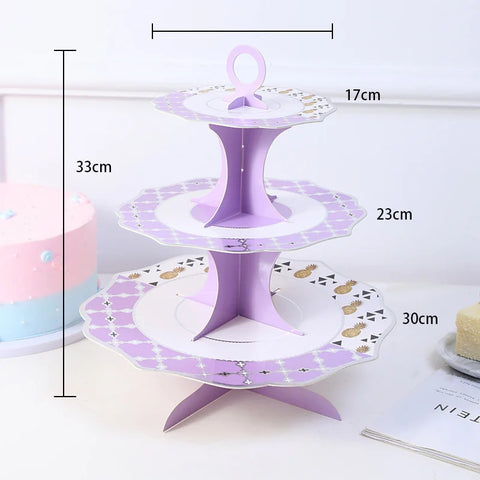 Three tier grid bronzing tray cake stand birthday cake placement festive party dessert placement rack donut rack