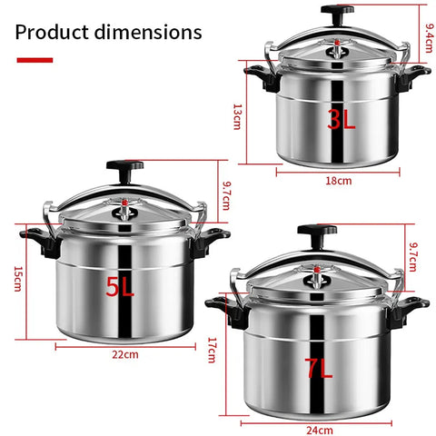 3L/5L/7L Professional Pressure Cooker Heavy-Duty Aluminum Explosion-Proof Cooking Pots for Gas Cooker Pot