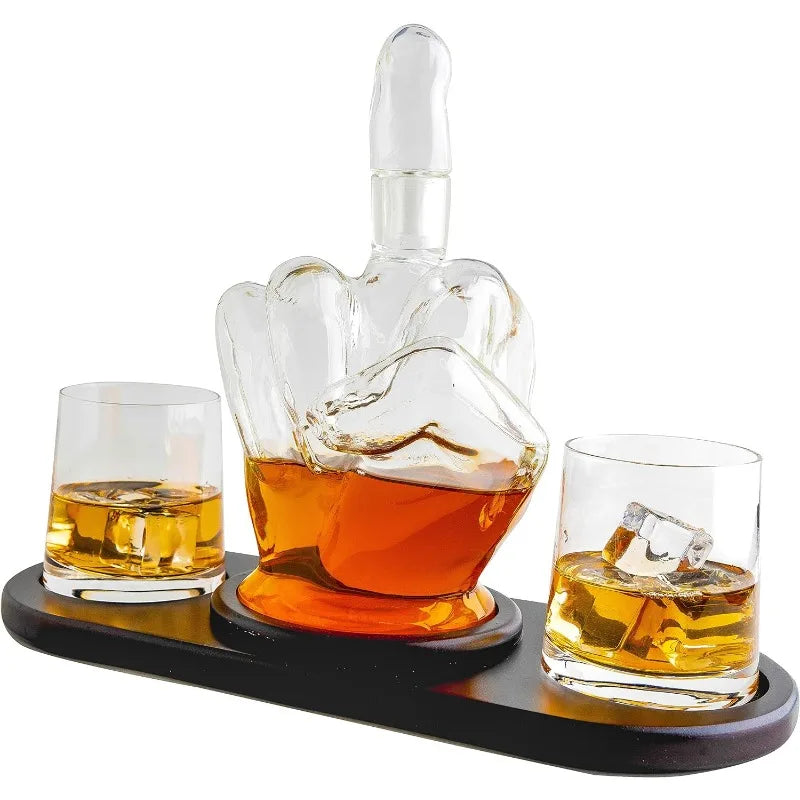 Middle Finger Decanter Novelty Whiskey & Wine Decanter Set, Funny Gift for that Someone You Love! Middle Finger Gift For Adult