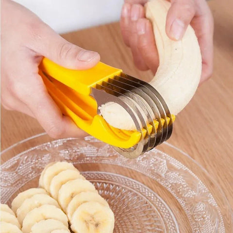 Kitchen Vegetable Cutter Peeler Salad Slice Stainless Steel Banana Cutter Chopper Fruit Cutter Cucumber Knife  Kitchen