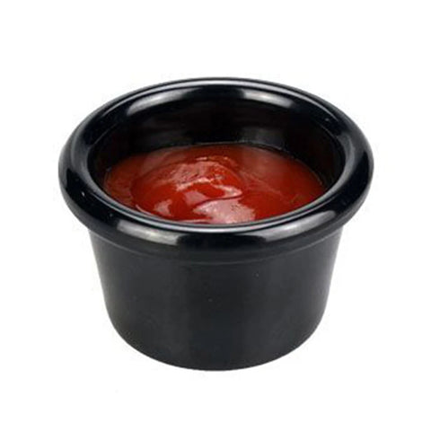 6 x 3.8cm Sauce Bowl Gravy Boats Round Glossy Melamine 6cm 50ml Black Mini Dipping Cup American Tableware For Cafe