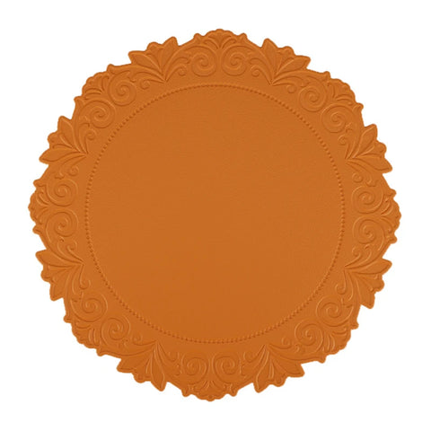 Individual PU Leather Placemat, Nordic Table Mat, Round Flower, Home Kitchen, Dining Tablemat, Christmas Decor, Large Size
